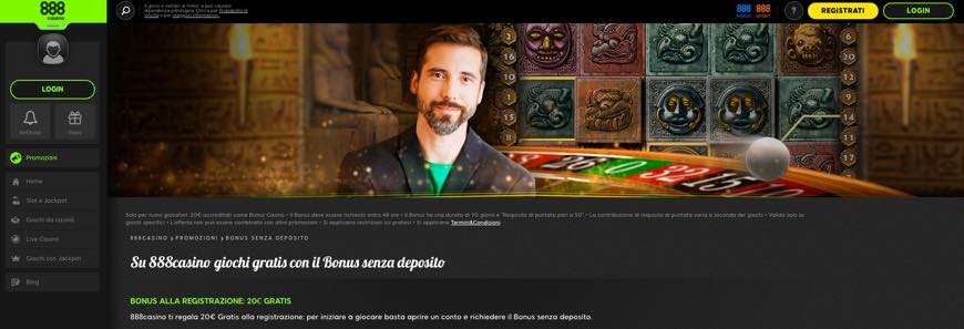 Su 888casino giochi gratis con il Bonus senza deposito