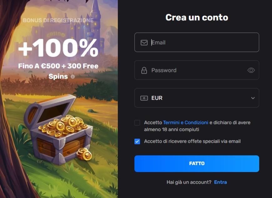 Come fare per registrarsi su Casinomia?