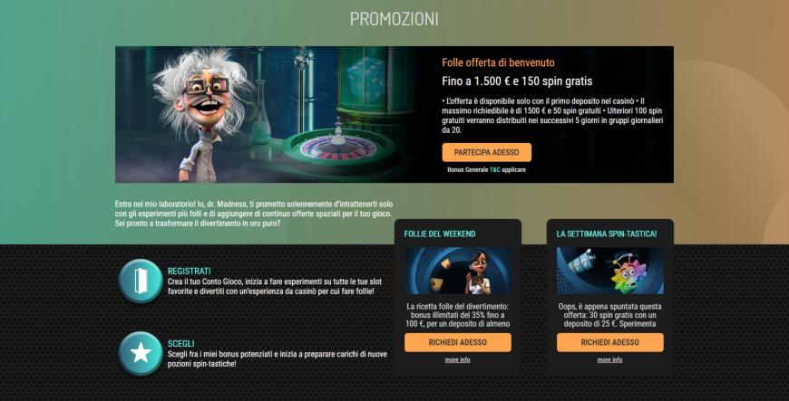 Spin Madness Casino bonus