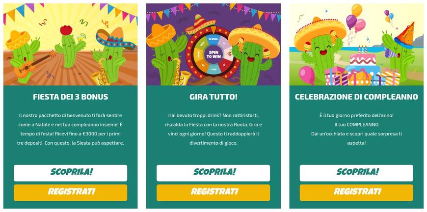 Bonus di La Fiesta Casino