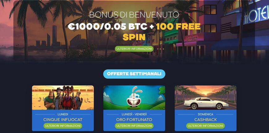 Bonus presenti su Wild Tornado Casinò