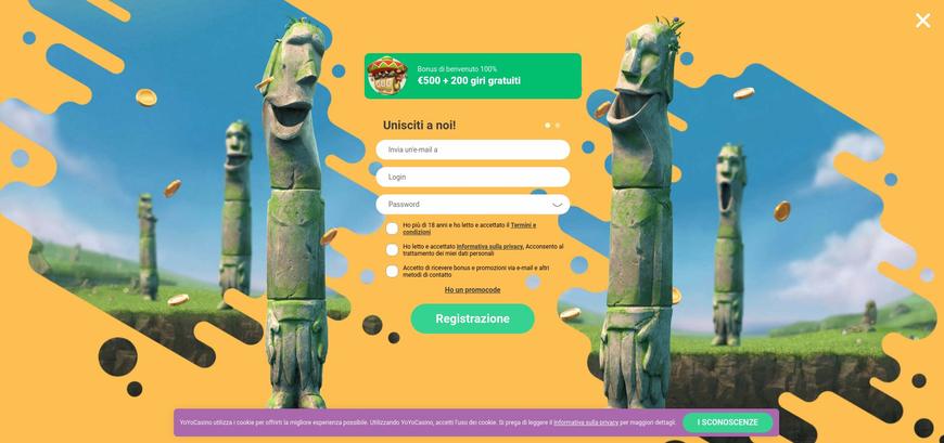 Come registrarsi su YoYo Casino?